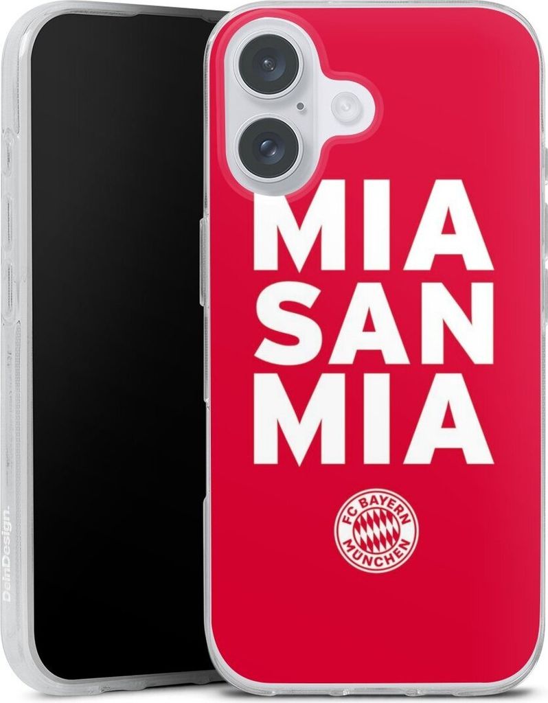 DeinDesign Handyhülle für Apple iPhone 16 Plus Silikon Hülle Case Smartphone Schutzhülle FC Bayern München FCB Mia San Mia