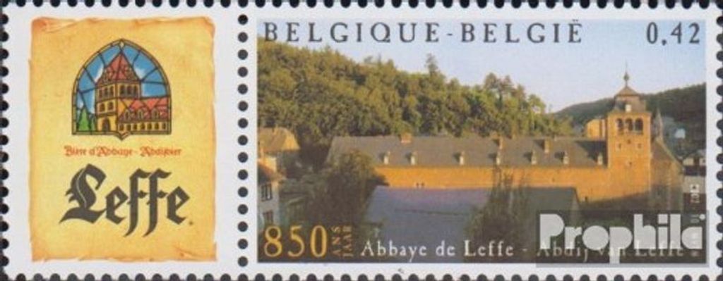 Briefmarken Belgien 2002 Mi 3123Zf mit Zierfeld (kompl.Ausg.) postfrisch Abtei
