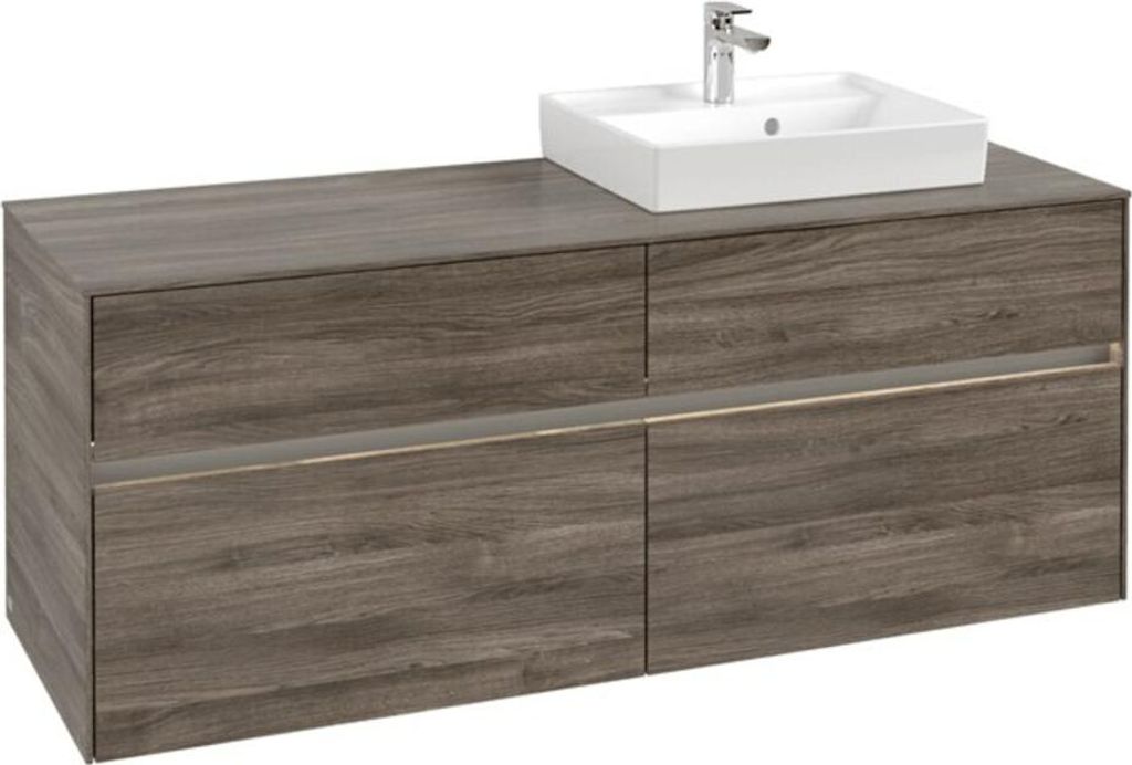 V&B Waschtischunterschrank Collaro 140x54,8x50cm, WT r, LED 10W, st. Oa
