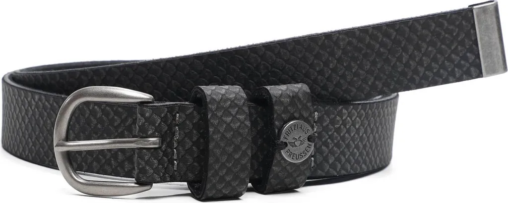 Cintura Vegan Fritzi aus Preußen Ria Belt W85 Snake Suede Nero - Offerta