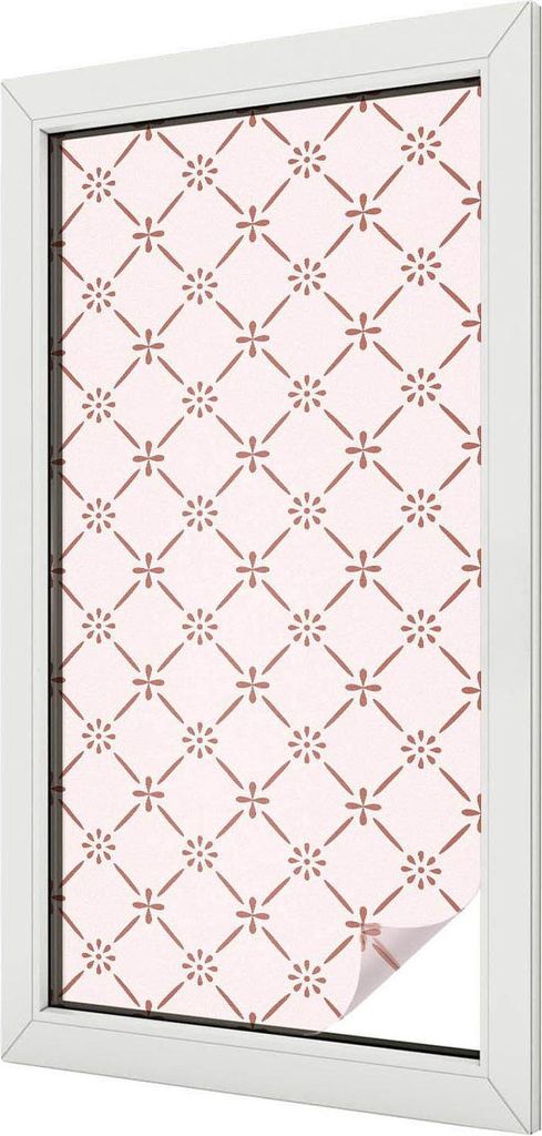 Buntglas Fensterfolie – 100x50 cm – Stained-Glass Design – blickdichte dekorative Sichtschutzfolie – selbstklebend, UV-Schutz – Blumenmuster