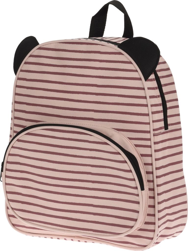 Kinder-Rucksack Mantel, 28x10x32cm, rosa, schwarze Ohren