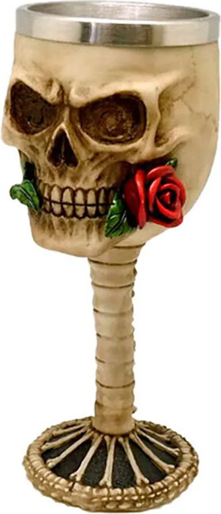 Gobelet Crotale Rouge en Acier et Résine Sculpté Main Style Macabre