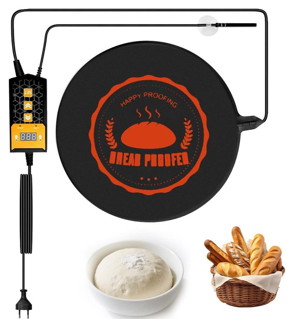 Sauerteig-Gärschrank, Brotwärmer mit Thermostat, Brotbackmatte zum Warmhalten von Brot für den Hausgebrauch, Teigruhe, Sauerteigwärmer (ca. 32 ...
