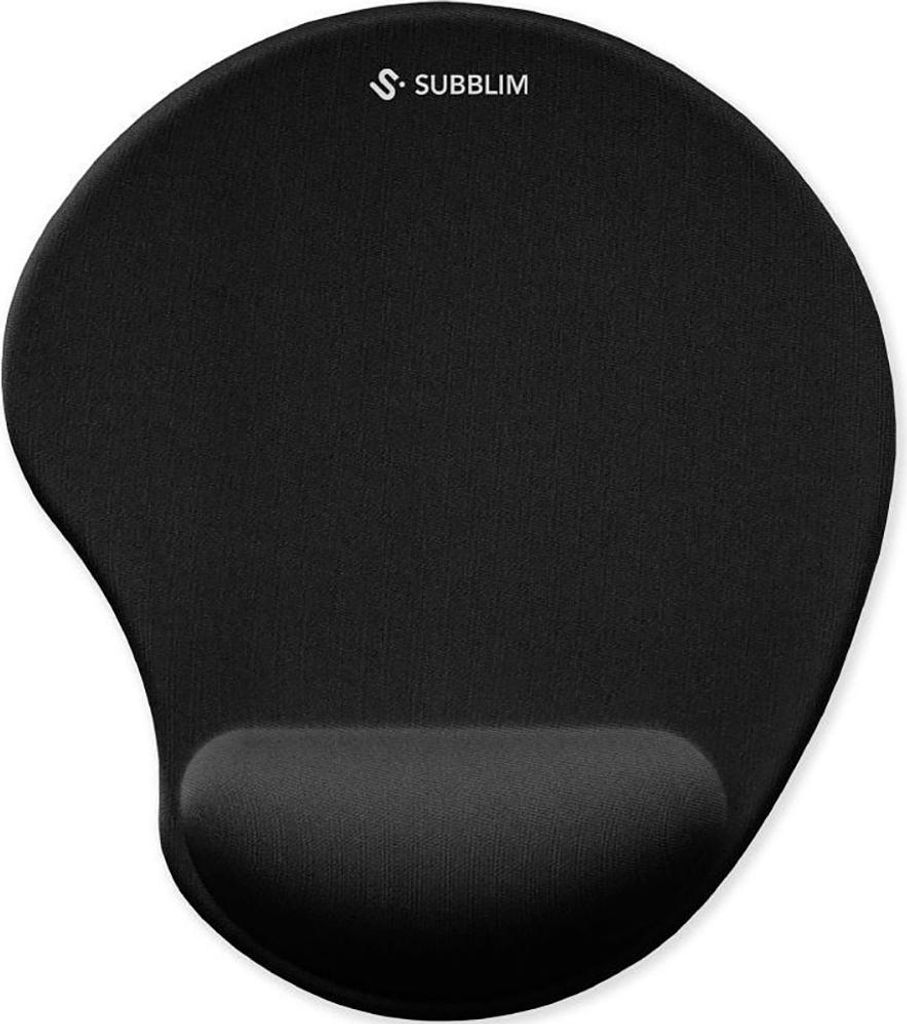 SUBBLIM SUBMP-04E050, Schwarz, Einfarbig, Polyurethan, Handgelenkauflage, Anti-Rutsch-Basis