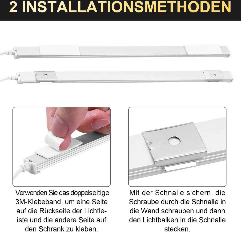 40cm LED Unterbauleuchte Warmweiß mit Sensor, 6W Produktbild 4