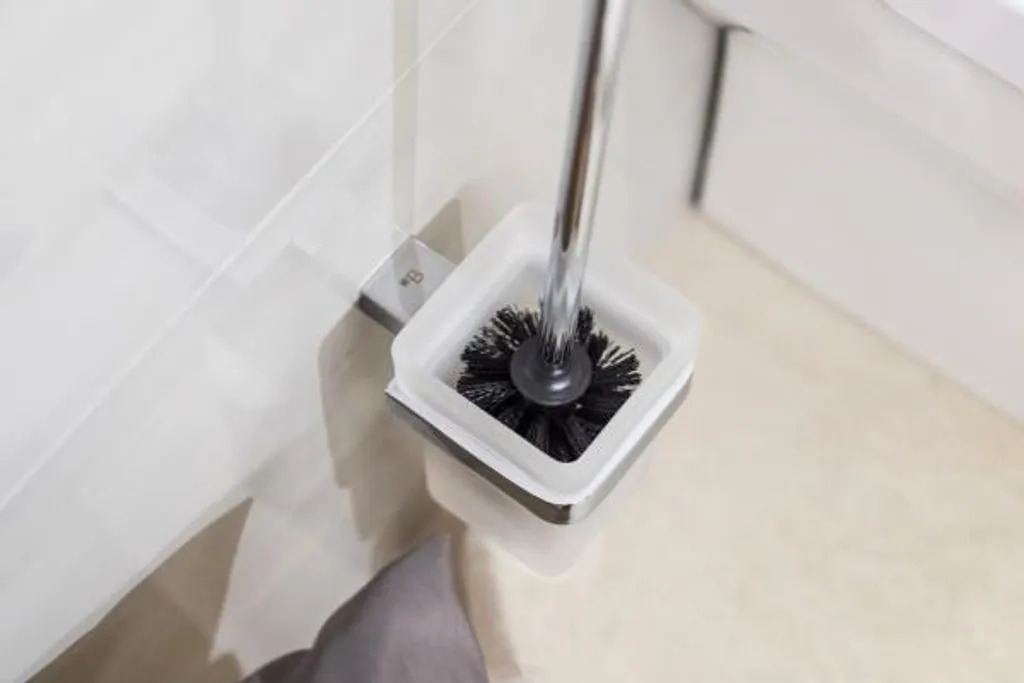 Goupillon de toilettes VIA anti-rouille en chrome et verre durable