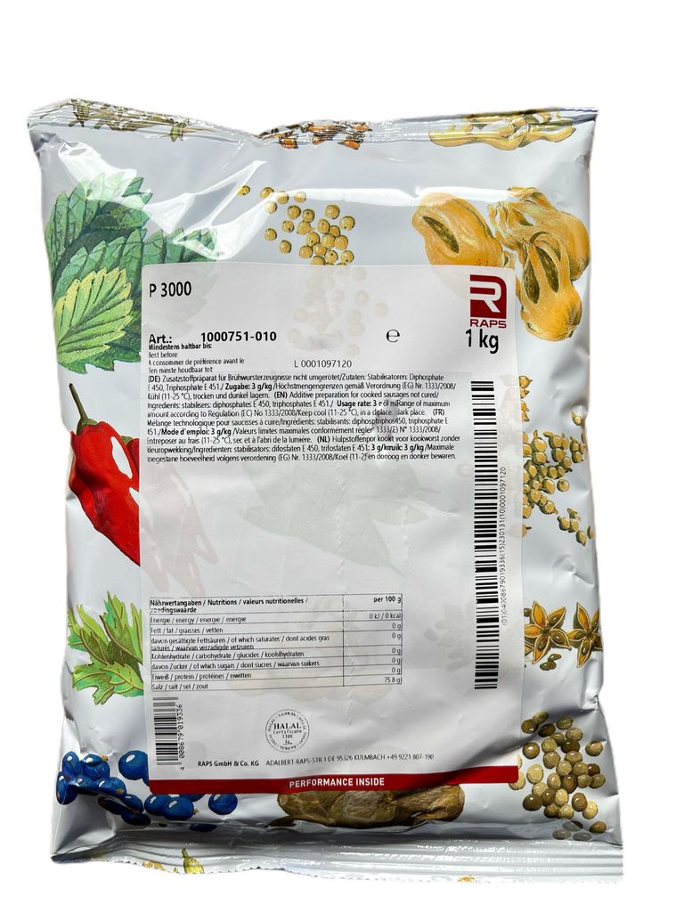 Raps - P3000, Kutterhilfsmittel ohne Umrötung, 1 kg Beutel Produktbild 