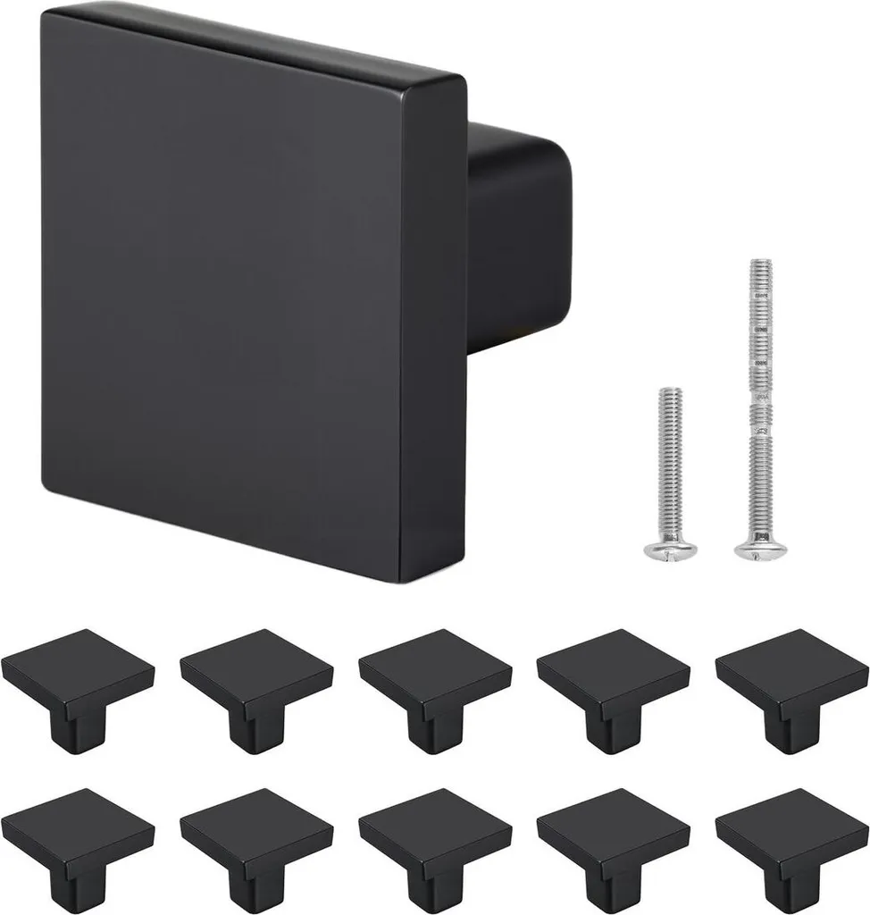 Poignées de cuisine et commode noires lot de 10 boutons de meuble