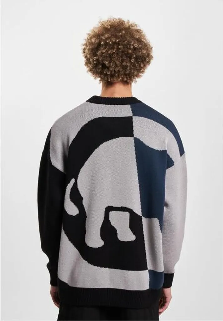 Pull Ecko Unltd. Noir et Gris XXL avec Logo Brodé Multicolore Design
