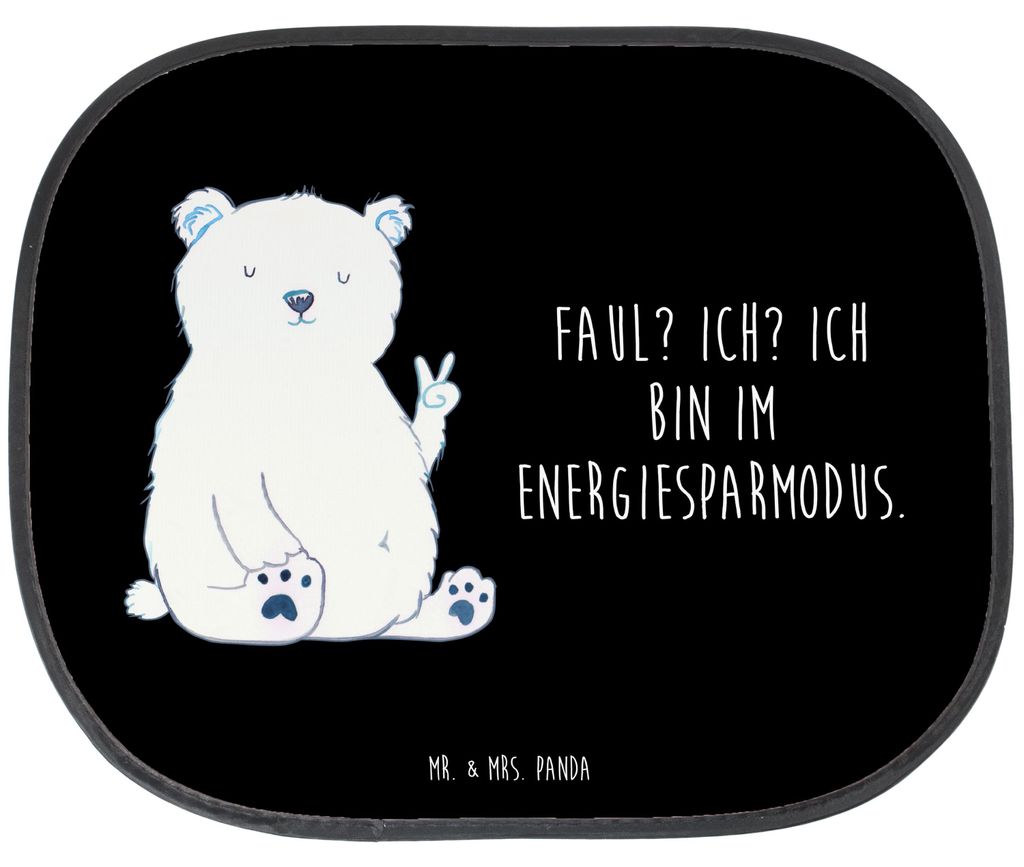 Mr. & Mrs. Panda Sonnenschutz für Auto Eisbär Faul - Schwarz - Geschenk, Sonnenblende, pkw, Arbeitsplatz, Teddy, Entspannen, saugnapf, Arbeit, B...