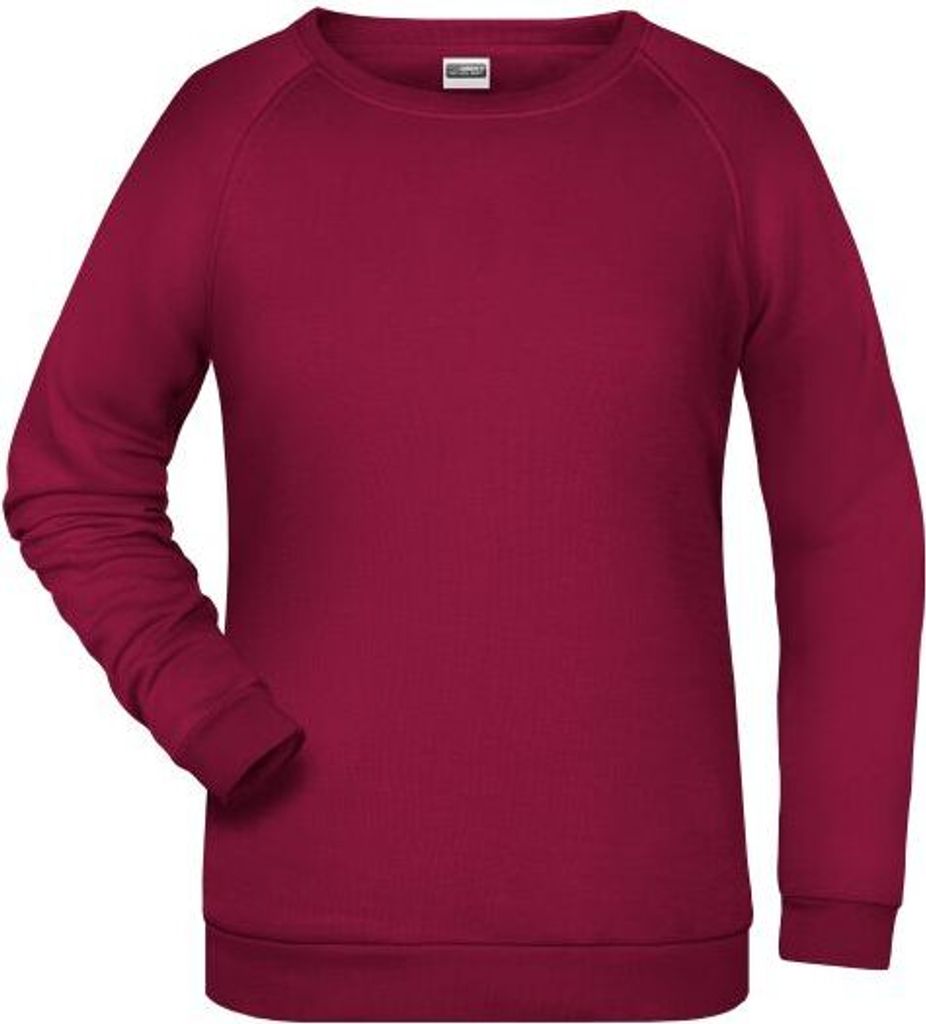 Rundhals-Sweatshirt mit Raglanärmeln für Damen wine, Gr. XXL