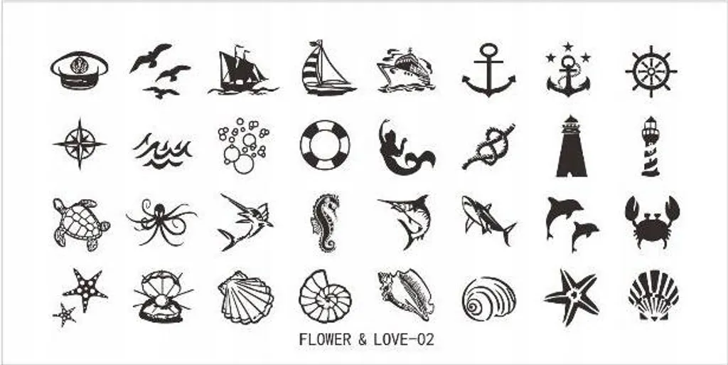 Piastra per nail art Flower & Love - 02 - 2