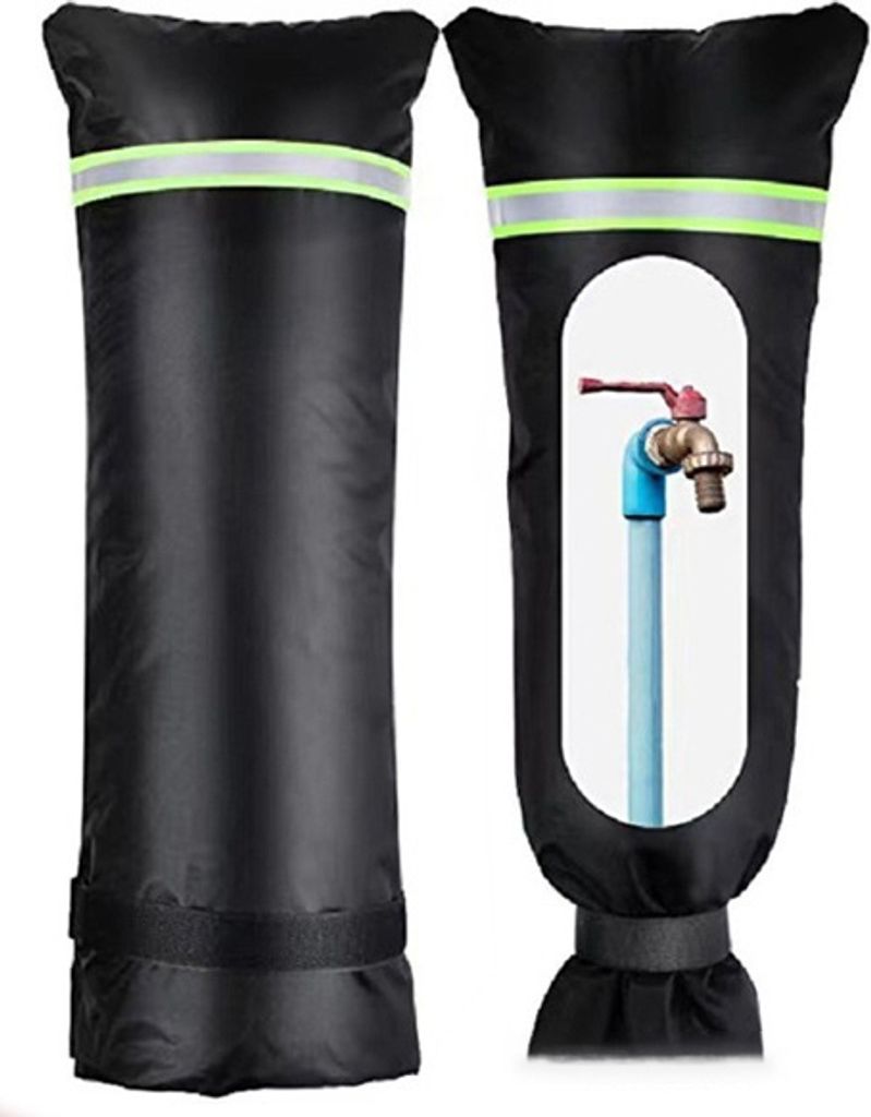 INF Reflektierende schwarze Wasserhahnabdeckung zum Schutz vor Frost im Winter L