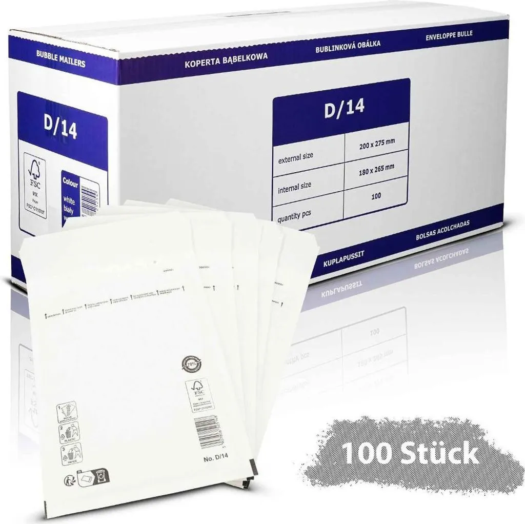 Enveloppe d'expédition bulles 200 x 275 mm pour petits objets - 100 pcss
