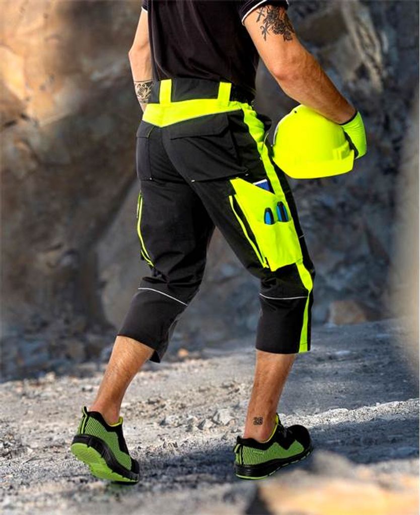 ARDON NEON 3/4 Piratenhose CORDURA Knieschutz Belüftung Schwarz-Gelb 50