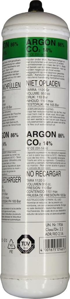 Elmag Einwegflasche Mischgas Ar 86% / Co2 14%, 54100 Produktbild 