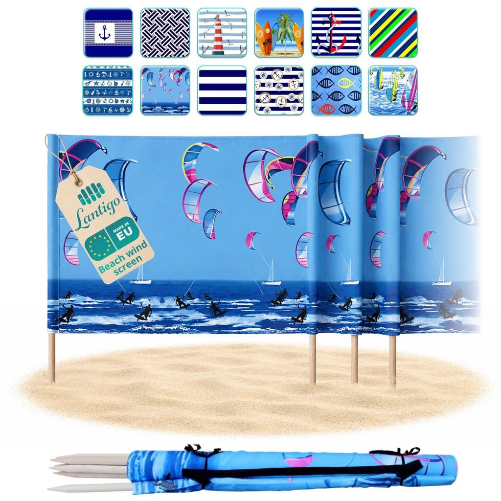 Lantigo Paravent de Plage Kite-Surf 4 m Brise-vent pour Image du produit 