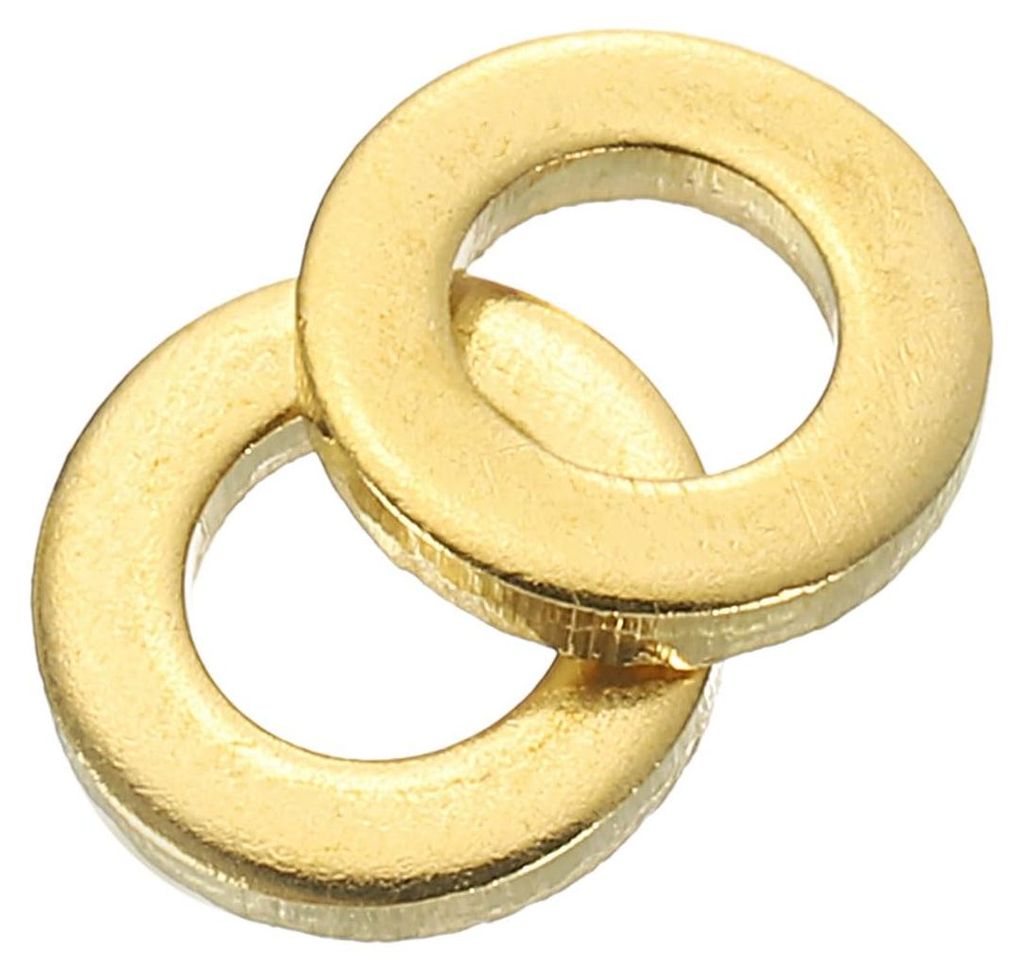 Set mit 120 Ringen, Sortiment M3 x 6 mm x 1 mm Messingringe, flache Sicherungsringe, Dichtungsringe, Metallringe für Schrauben, Bolzen und Muttern