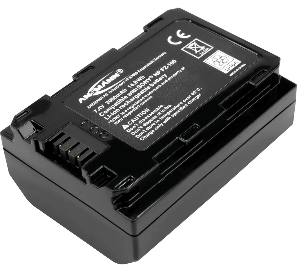 Accumulateur Li-ion NP FZ-100 Ansmann A-Son pour Série Sony A7 et A9