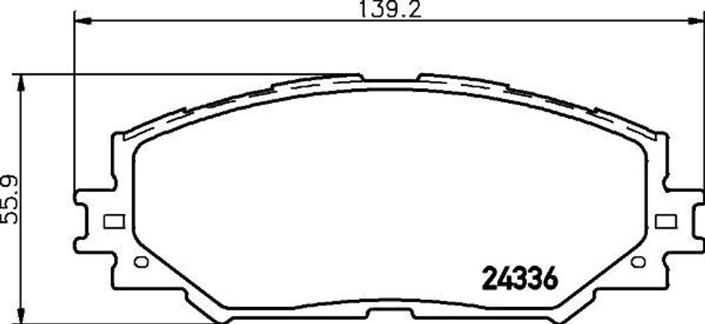 HELLA 8DB 355 006-861 - OE 0446502220 Bremsbeläge für Auris (E15), Corolla (E15), Corolla (E18), RAV 4 III (A3), RAV 4 IV (A4), Urban Cruiser (P1...
