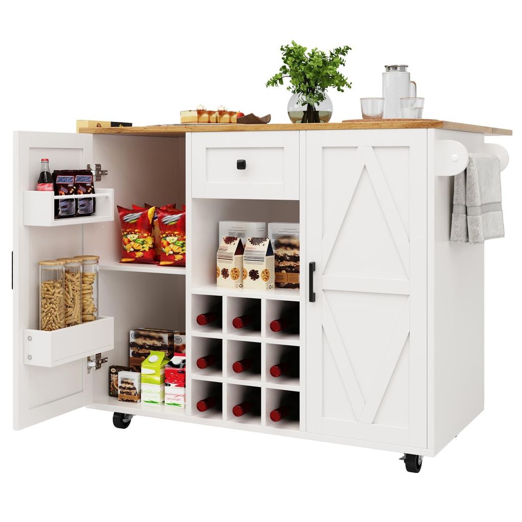 Moderne Kücheninsel, Küchenschrank, buffetschrank, Speisewagen mit Holzmaserung, Buffetschrank mit Speicherraum, Speisewagen mit Snackregalen