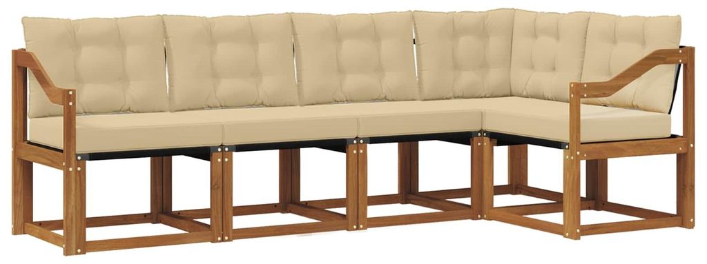 vidaXL Outdoor-Sofagarnitur mit Kissen 5 pcs Natur und Beige