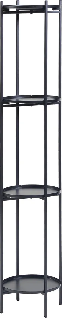 Support pour plantes Tuusula à 4 étagères en métal noir 134 x 25 cm