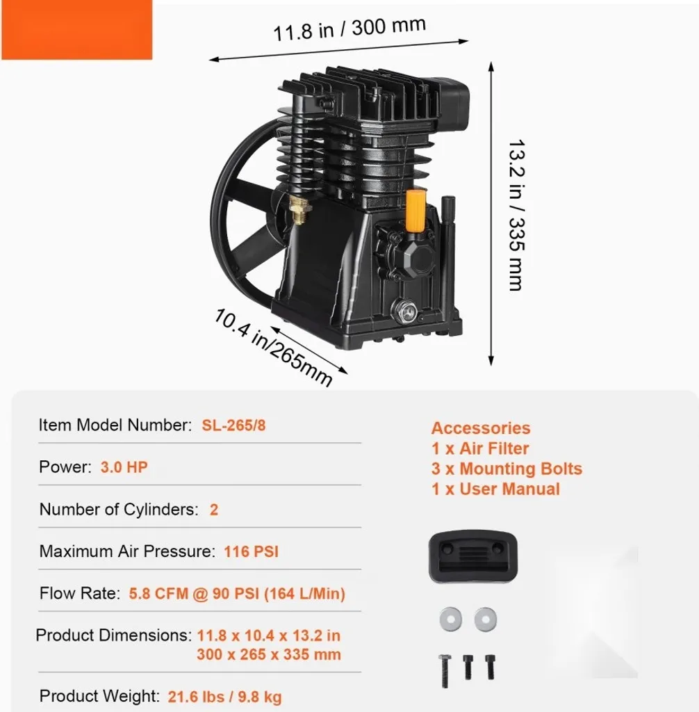 Compresseur double cylindre 116 PSI avec performance de pression optimale - 7