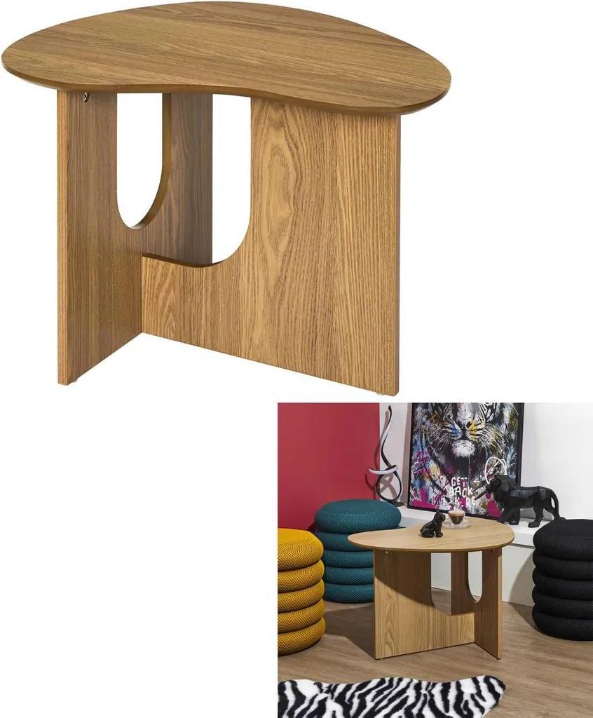 Petite Table Basse Beige pour Salon Loft - Idéale Petit Espace et Studio - 6