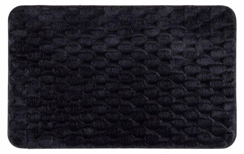 Antislip badmat van polyester, zwart, 50 x 80 cm, geschikt Productafbeelding 