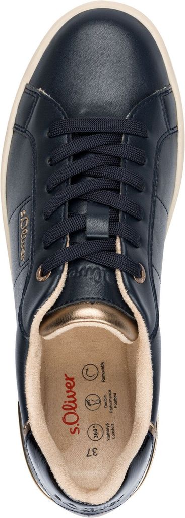 s.Oliver Damen Sneaker mit Plateausohle und losen Einlagen 5-23603-43, Größe:37 EU, Farbe:Blau
