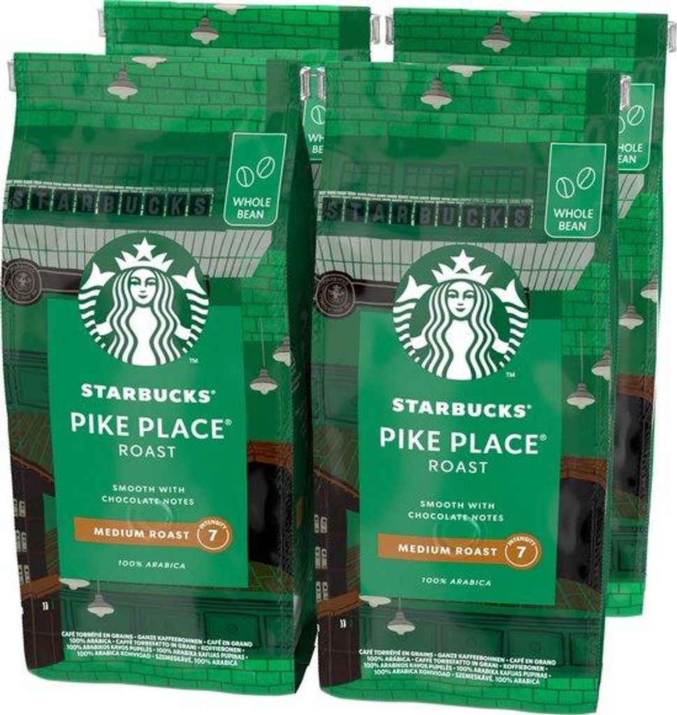 Starbucks Pike Place Roast Kaffeebohnen – 4 Beutel à 450 g Produktbild 