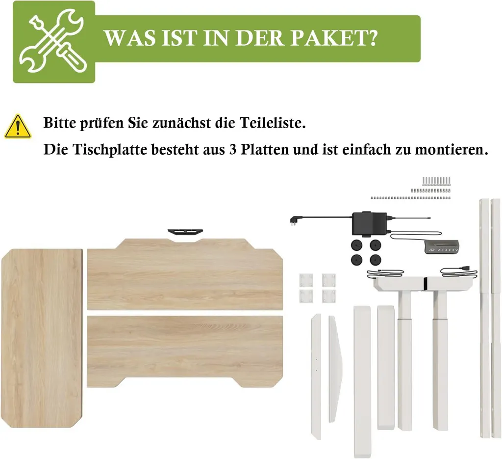 Bureau motorisé en L 150cm à double moteur puissant et stable - Beige - 8