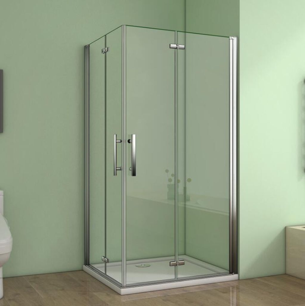 90X120cm Scharniertür Eckeinstieg NANO-GLAS Duschkabine Duschabtrennung Duschwand Dusche Drehtür Höhe 195cm