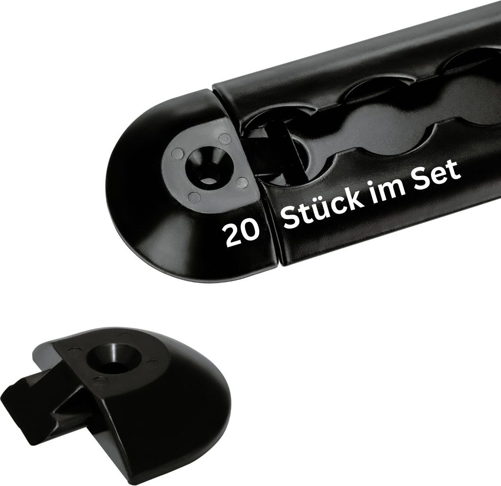 solidpro Endkappen I Einsteckkappe 20 Stück für Airlineschienen schwarz halbrund Airline - Schiene, Zurrschiene