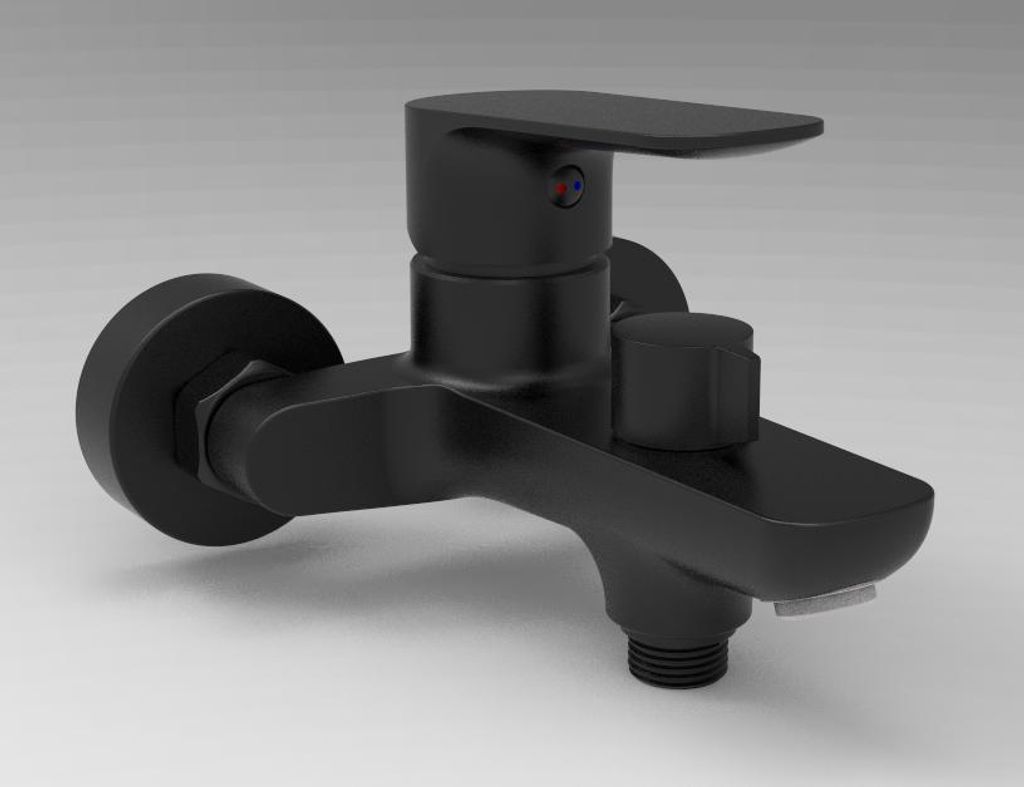 Vaňová batéria DAKOTA MATT BLACK, keramický prepínač, Obrázok produktu 