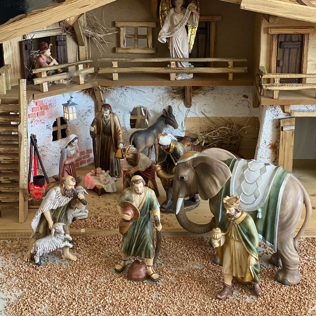 Il Pastore con la Lanterna del Presepe Landi da 10 cm