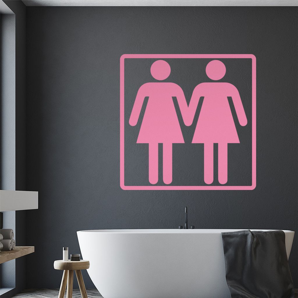 Frau und Frau Wandtattoo in 6 Größen - Wandaufkleber Wall Sticker - Dekoration, Küche, Wohnzimmer, Schlafzimmer, Badezimmer
