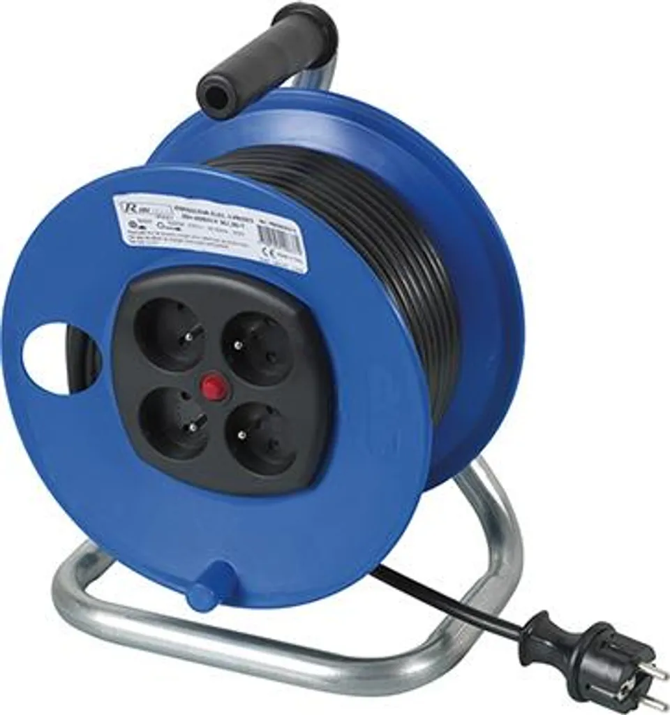 Enrouleur électrique 4 prises 25m Ribitech PREEB25315 câble 3G1,5mm2