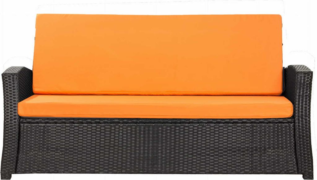 Bankkissen 170×60×50x7 cm orange – Sitzkissen für Gartenbank 2-3 Personen mit abnehmbarem Bezug, bequemes Polster für Outdoor & Terrasse