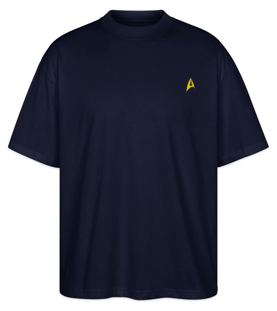 Spreadshirt Star Trek The Original Series Besatzung Logo Stick Oversize Uni T-Shirt, L, Navy