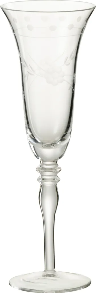 Verre à Champagne Gravé J-Line - Set de 4 pour une Table sans Faute