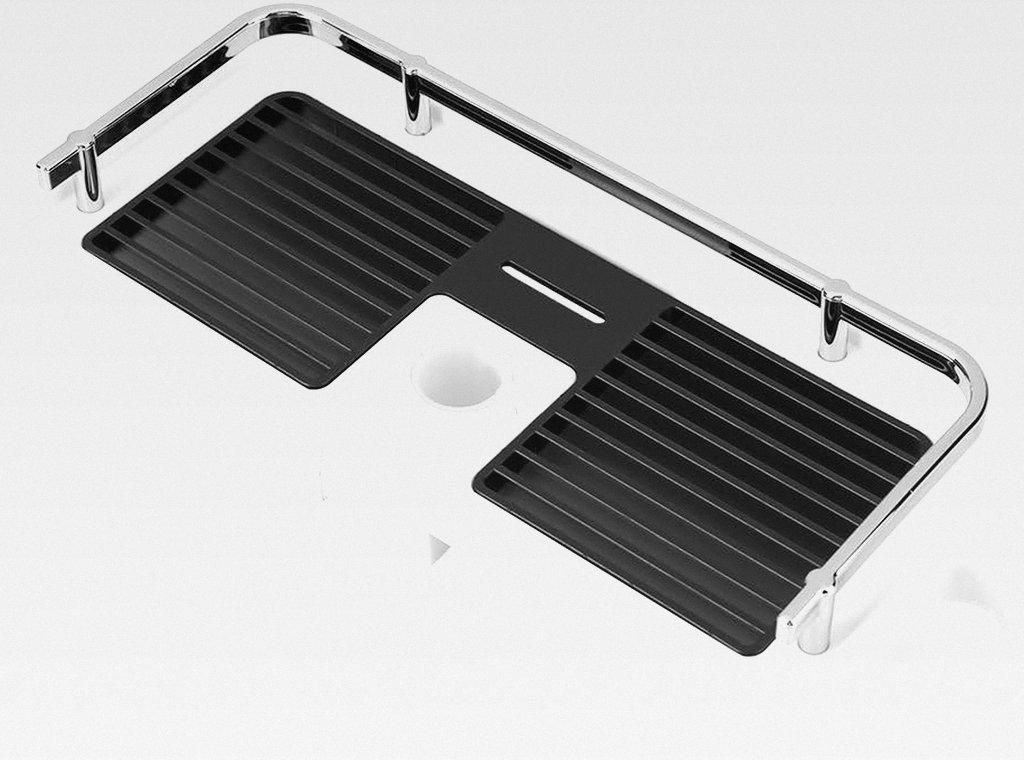 24 mm Lochdurchmesser Duschstangen Ablage Ohne Bohren mit herausnehmbarem Haken für Badezimmer