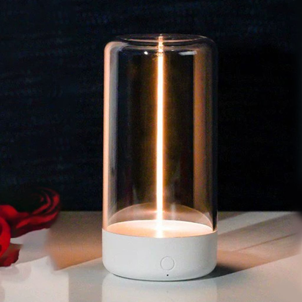 Tragbares Desktop-Umgebungslicht, magnetisches Filament-Campinglicht, kabellose wiederaufladbare Nachtlampe, unterstützt 3 Beleuchtungsmodi, Weiß