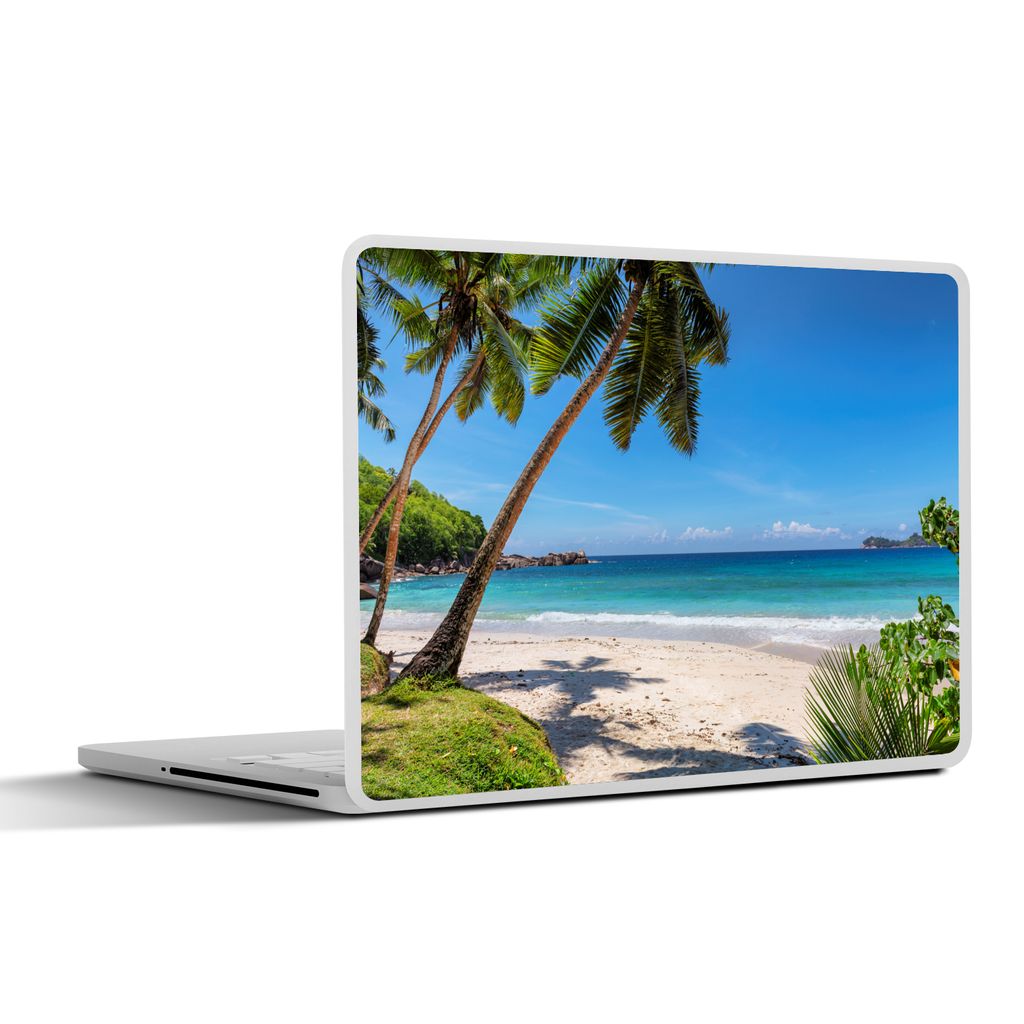 MuchoWow Laptop Aufkleber Sticker Cover Strand - Meer - Palmen - Sonne 25x18 cm - Laptop-Deko