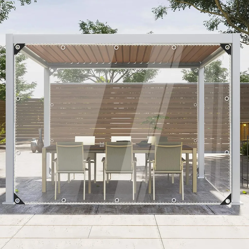 Bâche transparente pour pavillon et terrasse extérieure en PVC étanche