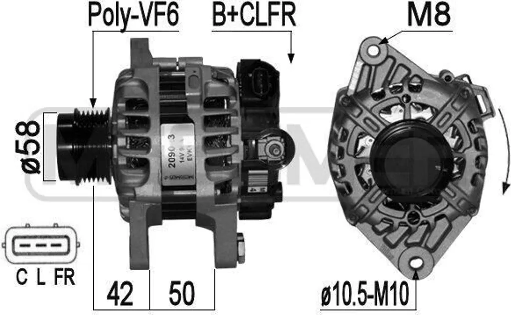 Alternateur 90A robuste pour Hyundai i40 iX20 et Kia Rio Venga - Réf ERA 209023A