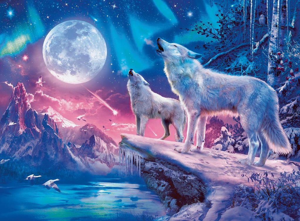 Ravensburger Puzzle Star Line - Wolf im Nordlicht - 500 Produktbild 