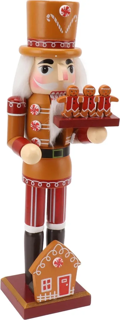 Poupée Décorative en Bois 35cm Figurine de Collection Multicolore
